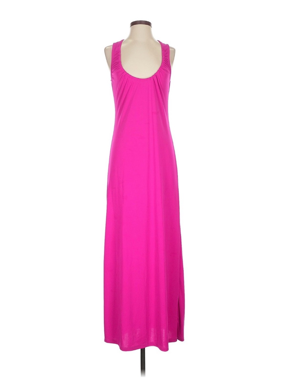 Anthropologie Hot Pink Scoop-Neck Maxi Dress